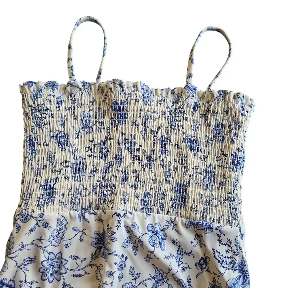 Janie & Jack Floral Smocked One-Piece Swimsuit Size: 16
